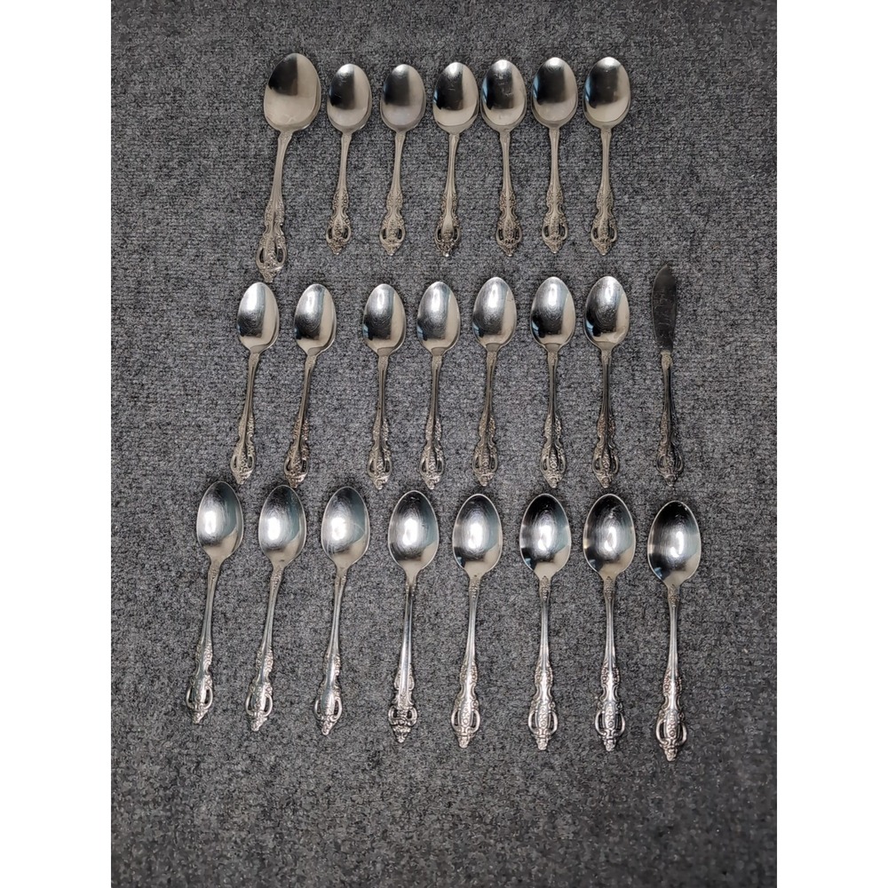 SSS Oneida Pembrooke Renoir Stainless Flatware 23 Piece Spoons & Spread NO FORKS